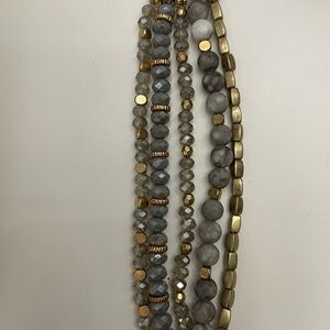 Elegant Gold and Gray Beaded Necklace
